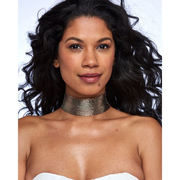 PINK & GREEN GUNMETAL CHAINMAIL MESH THICK CHOKER - Picture 3 of 9